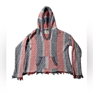 Rip Curl Surf Wear Women Sz 12 Coachella Sweater Pullover Hoodie Beach Fringe